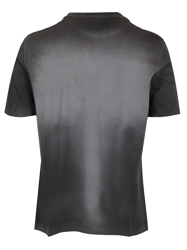 Embroidered Logo Faded Effect Short-Sleeve T-Shirt - Image 2