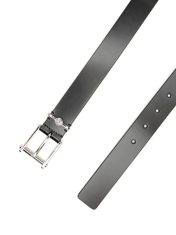 Medusa Logo Metal Buckle Leather Belt - Image 2