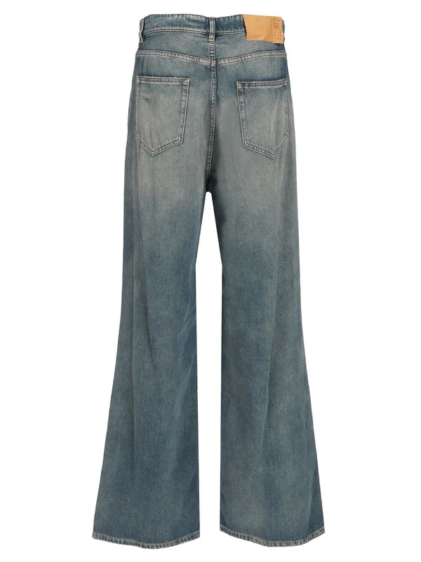 Vintage Finish Stonewashed Wide Denim Pants - Image 2