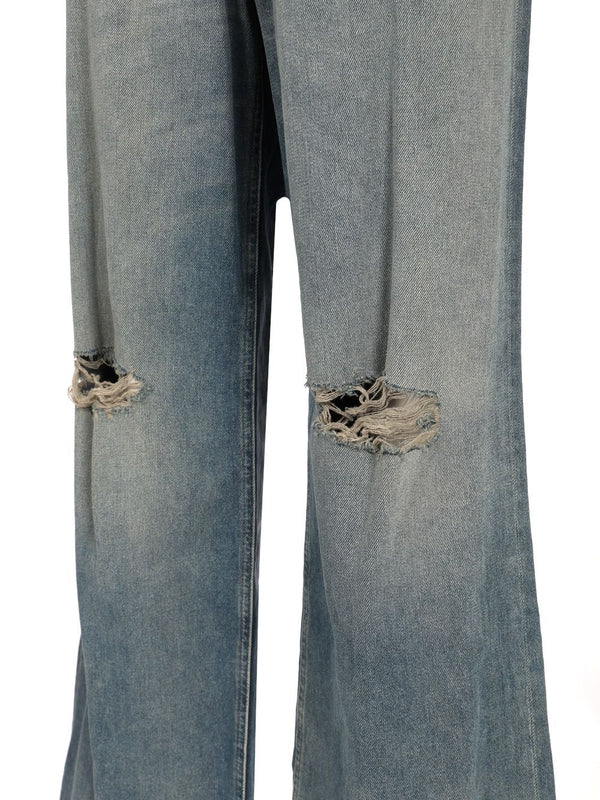Vintage Finish Stonewashed Wide Denim Pants - Image 4