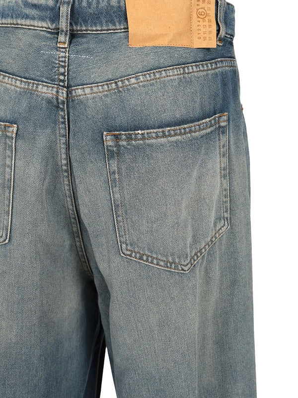 Vintage Finish Stonewashed Wide Denim Pants - Image 5