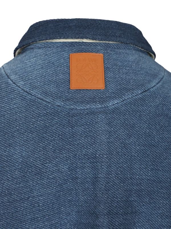Denim-Effect Cotton Polo Shirt - Image 4