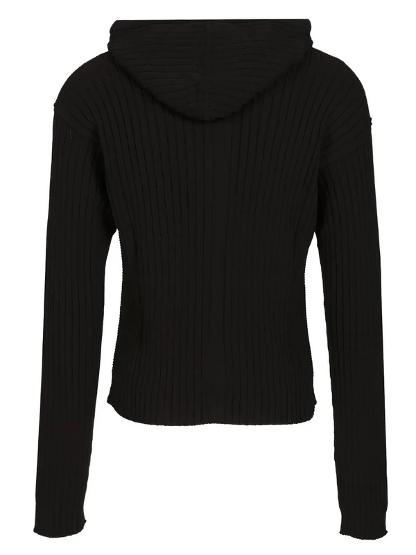 Ribbed Knit Zip-Up Hoodie - Image 2