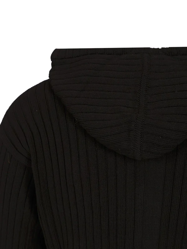 Ribbed Knit Zip-Up Hoodie - Image 5