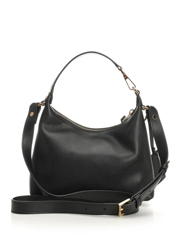 Metal Logo Hobo Leather Tote Bag - Image 3