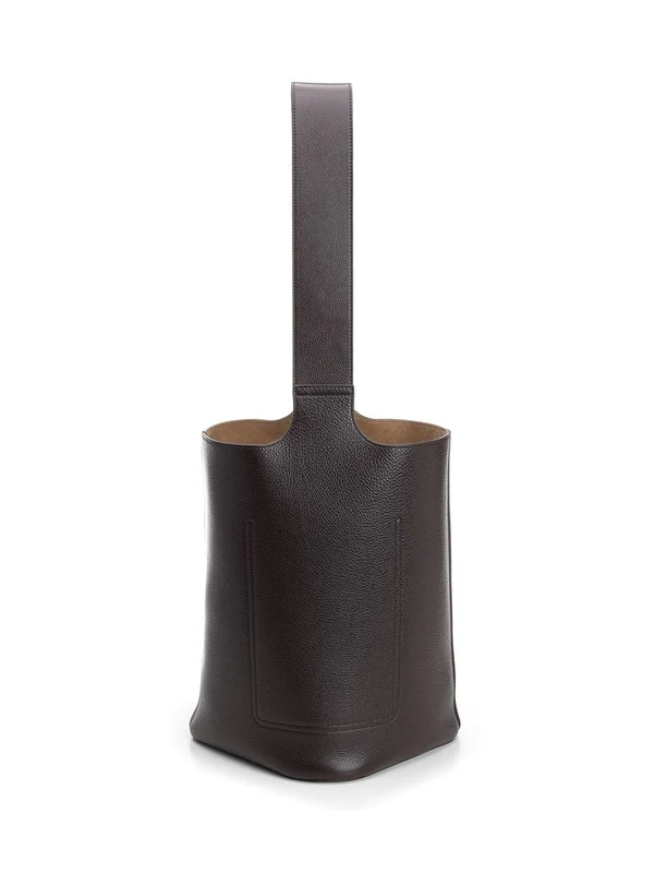 PEBBLE Large Leather Bucket Bag - Image 3