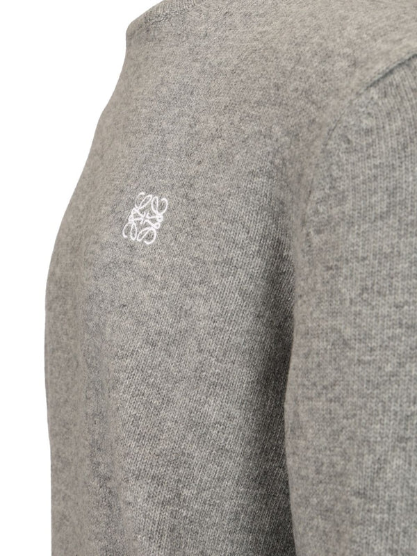Anagram Embroidered Crewneck Wool Knit - Image 3
