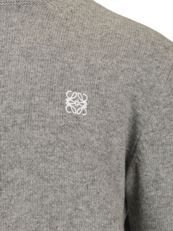 Anagram Embroidered Crewneck Wool Knit - Image 4