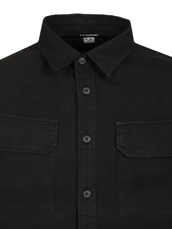 Lens Patch Cotton Gabardine Shirt - Image 4