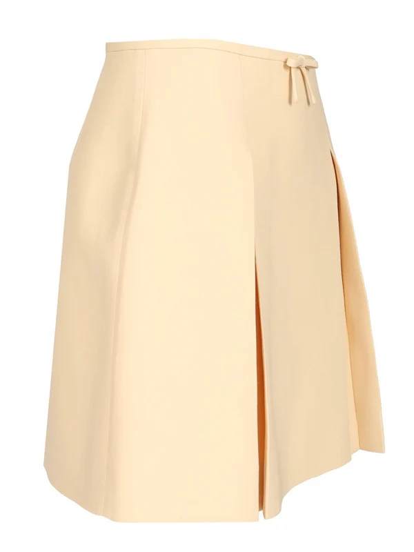 Bow Detail Wool Silk Skirt - Image 3