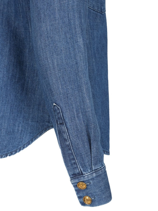 Slim-Fit Military Denim Shirt - Image 6