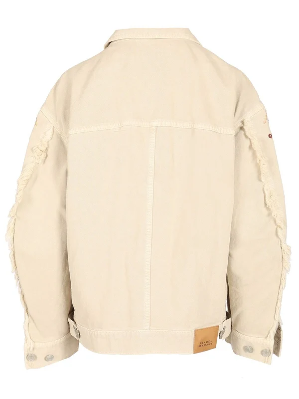 MANONA Fringe Embroidered Denim Jacket - Image 2