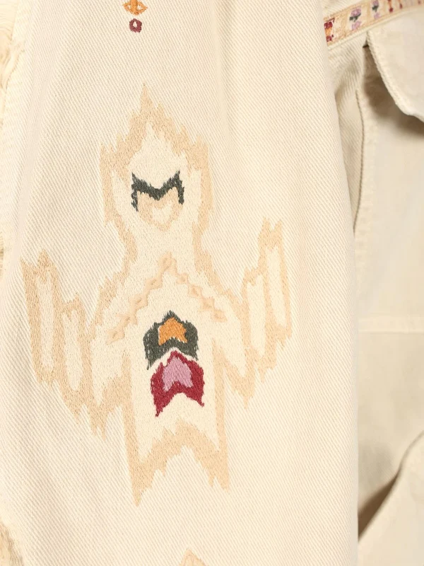MANONA Fringe Embroidered Denim Jacket - Image 5