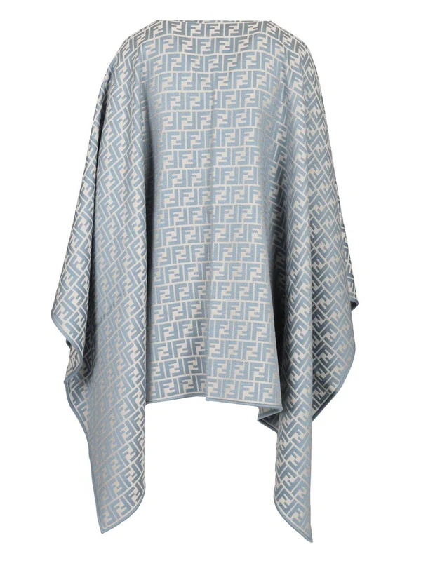 All-Over FF Logo Wool Silk Cape - Image 2