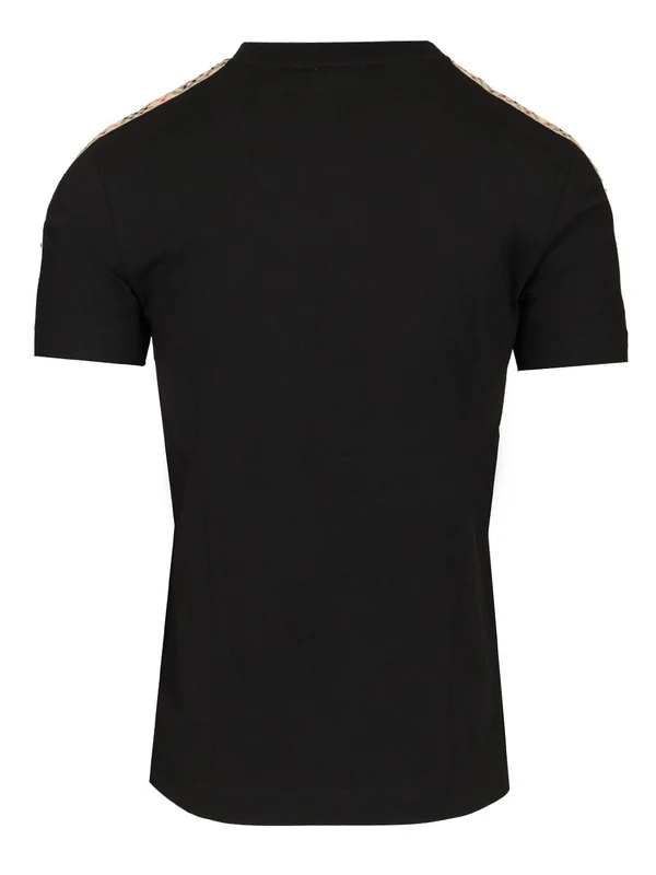 Check Trimming Cotton Short Sleeve T-Shirt - Image 2