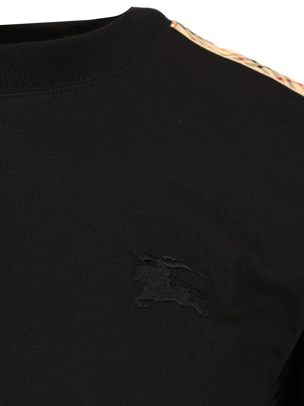 Check Trimming Cotton Short Sleeve T-Shirt - Image 3