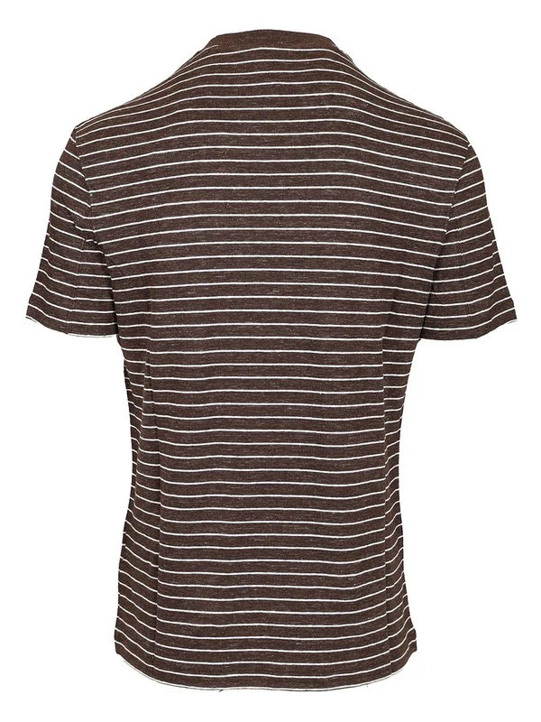 Linen Jersey Stripe Short Sleeve T-Shirt - Image 2
