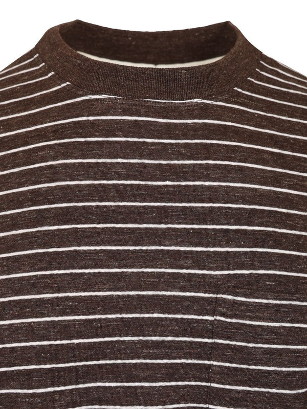 Linen Jersey Stripe Short Sleeve T-Shirt - Image 3