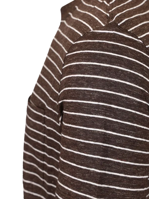 Linen Jersey Stripe Short Sleeve T-Shirt - Image 4