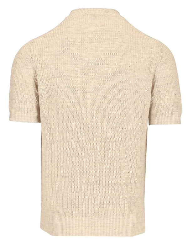 Linen Cotton Crew Neck Short Sleeve Knit - Image 2