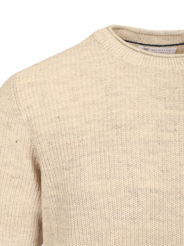 Linen Cotton Crew Neck Short Sleeve Knit - Image 3
