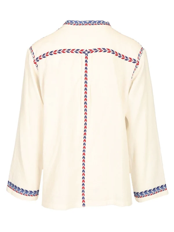 ZAKARIA Embroidered Cotton Blouse Top - Image 2