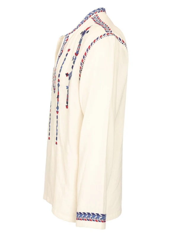 ZAKARIA Embroidered Cotton Blouse Top - Image 3