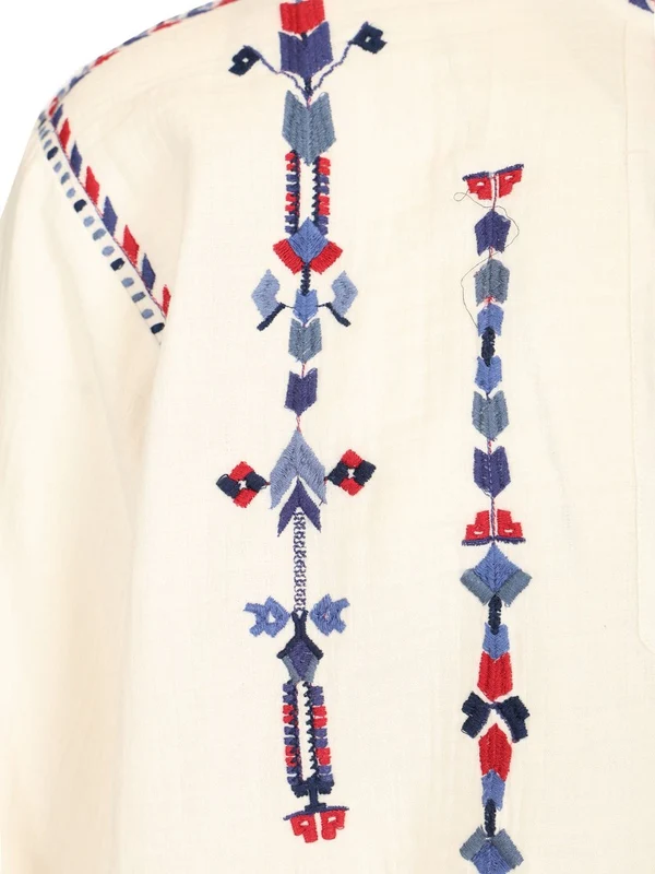 ZAKARIA Embroidered Cotton Blouse Top - Image 4