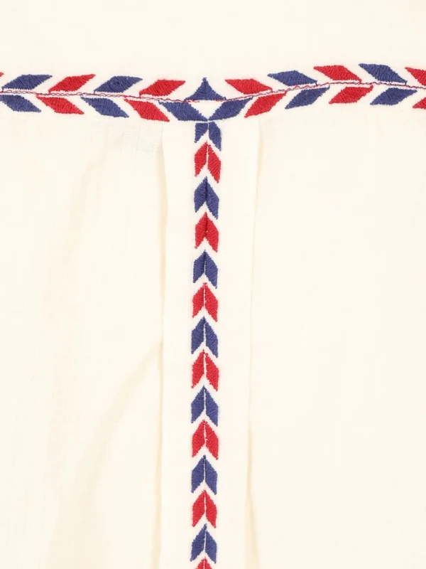 ZAKARIA Embroidered Cotton Blouse Top - Image 6
