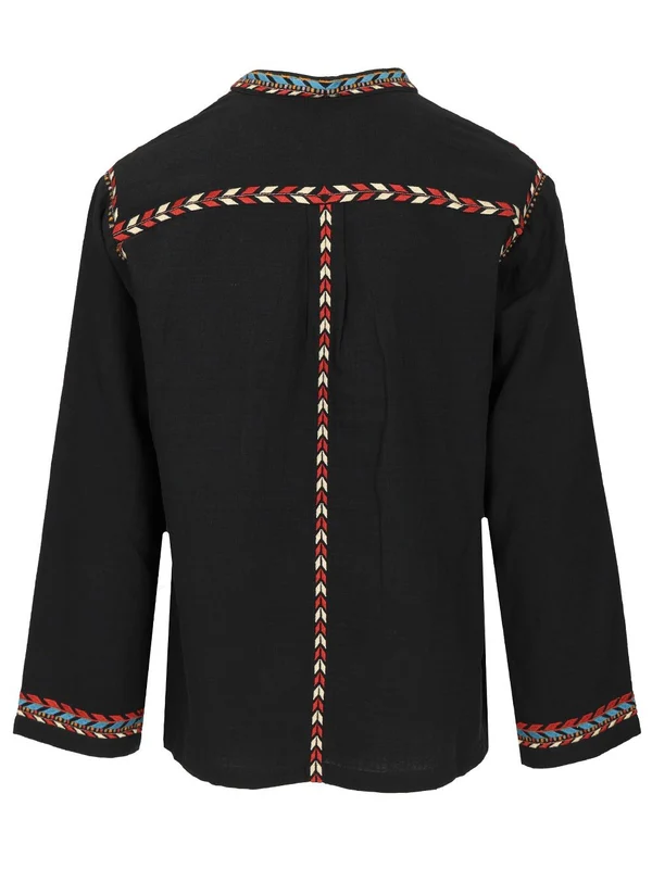 ZAKARIA Embroidered Cotton Blouse Top - Image 2