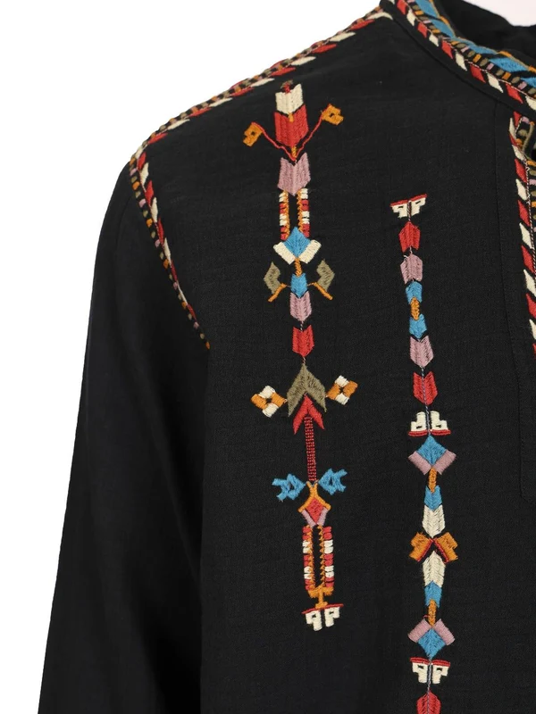 ZAKARIA Embroidered Cotton Blouse Top - Image 4