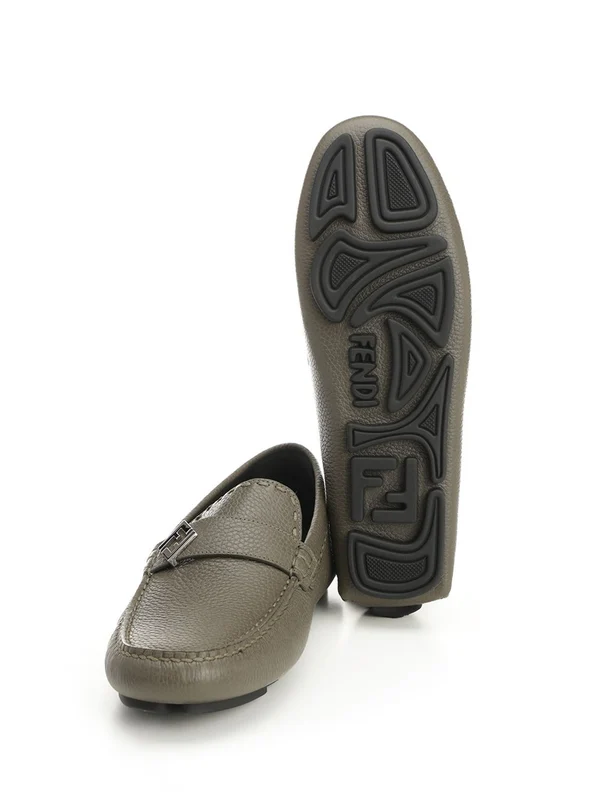 FF Logo Leather Driving Shoes - Image 5