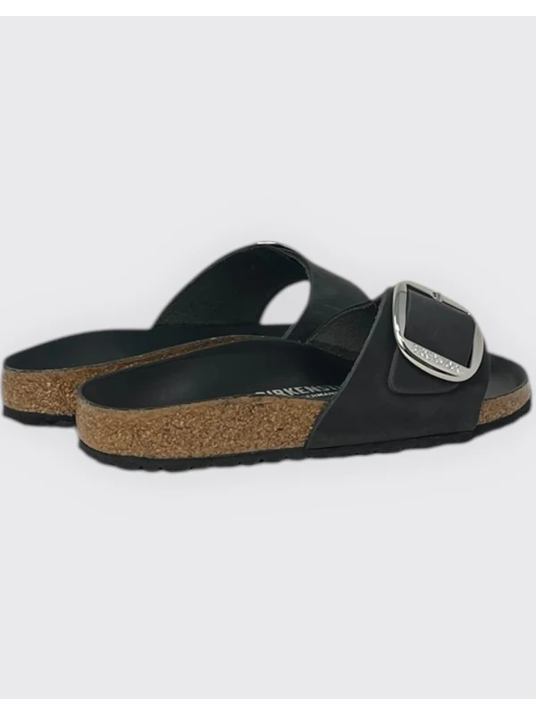 Madrid Big Buckle Nubuck Leather Slide - Image 2