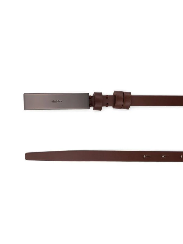 Logo Buckle Leather Belt - Image 3
