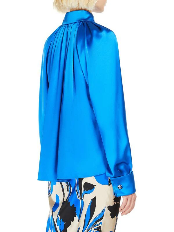 Gathering Detail Silk Blouse - Image 3
