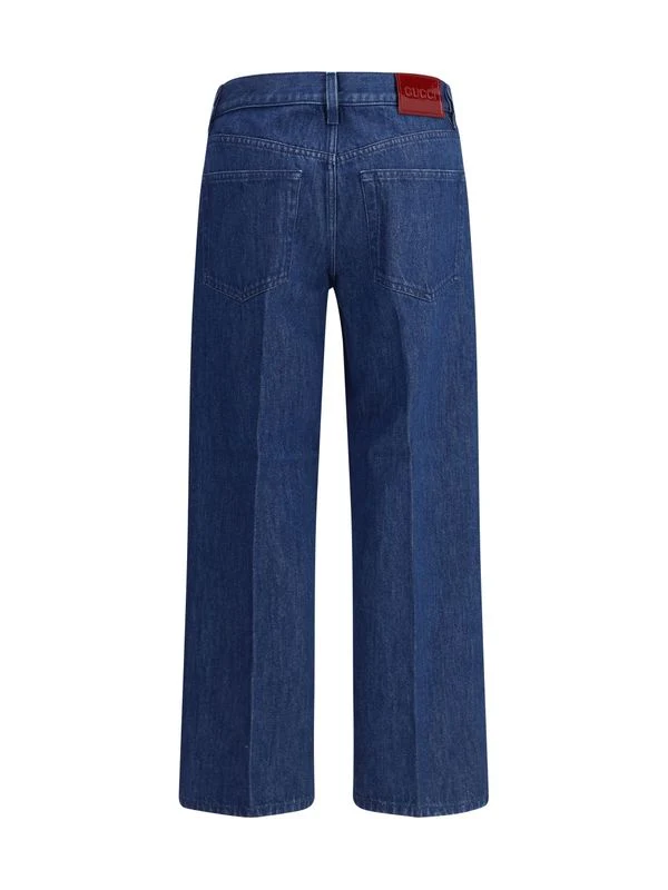 Logo Patch Straight Denim Pants - Image 2