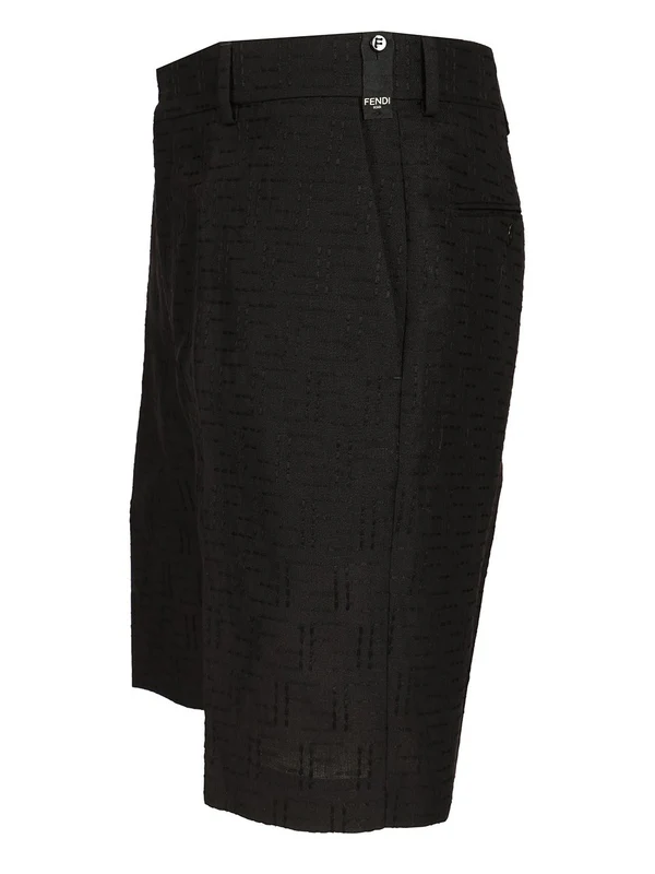 FF Jacquard Linen Bermuda Shorts - Image 3