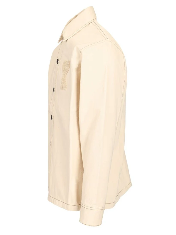 Heart Logo Cotton Overshirt Jacket - Image 3