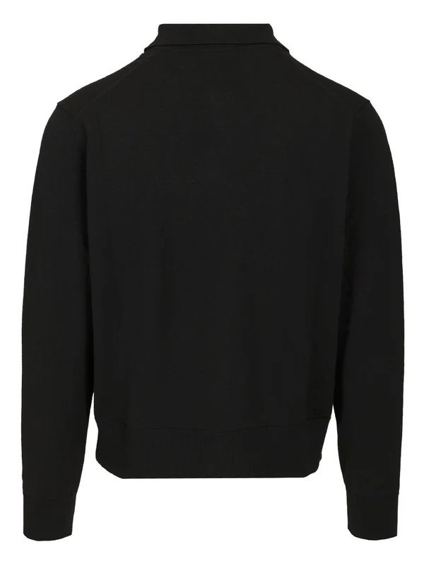Embroidered Logo Wool Polo Cardigan - Image 2