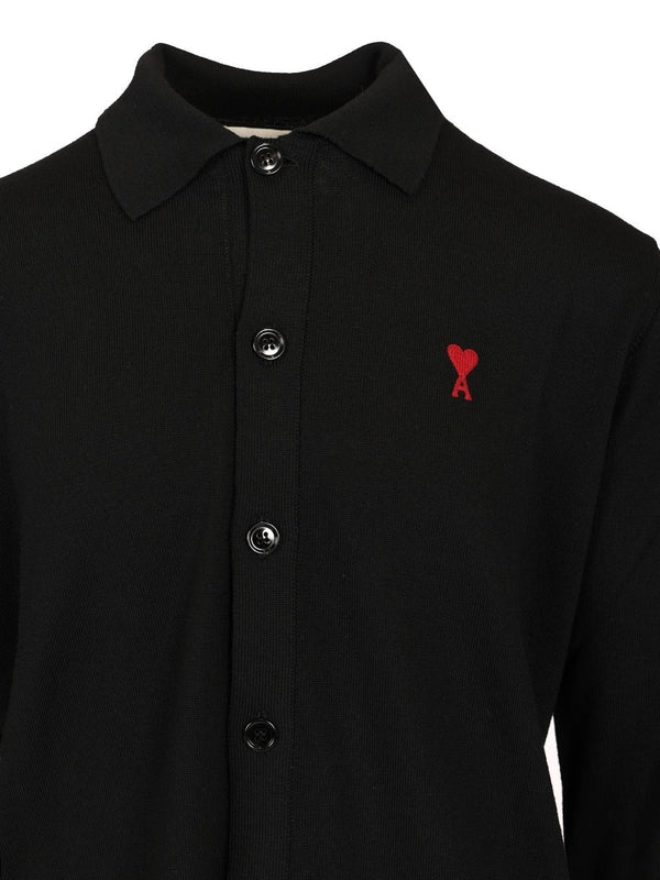 Embroidered Logo Wool Polo Cardigan - Image 3