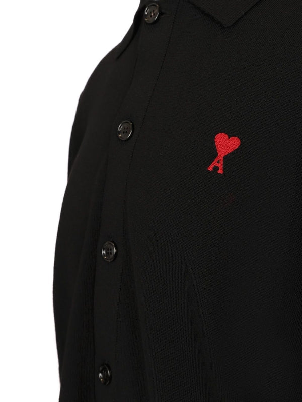 Embroidered Logo Wool Polo Cardigan - Image 4