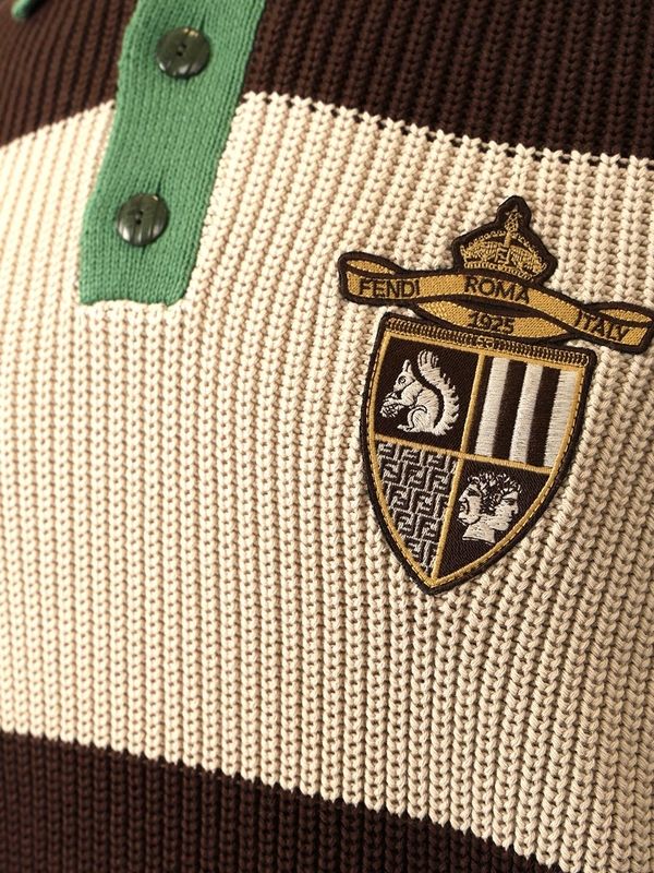 LOOK 16 Striped Knit Polo Shirt - Image 10