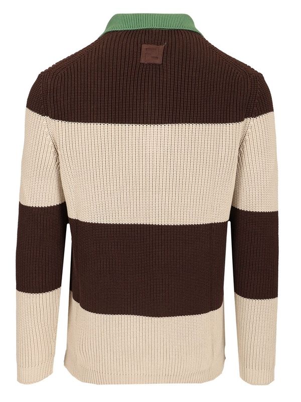 LOOK 16 Striped Knit Polo Shirt - Image 7