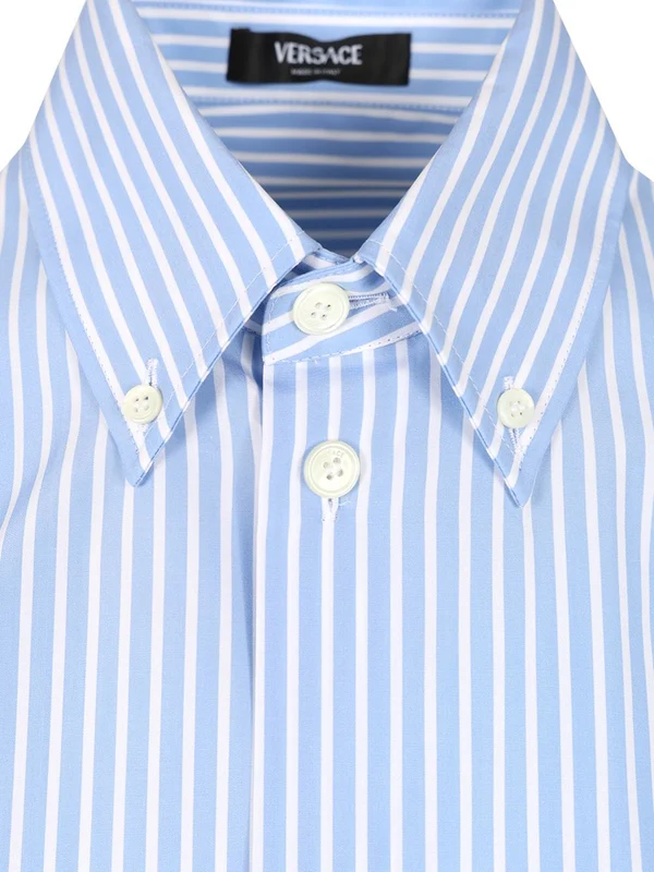 Informal Medusa Embroidered Stripe Shirt - Image 5