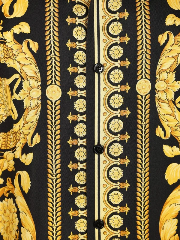 Informal Baroque Printed Silk Short-sleeve Shirt - Image 4