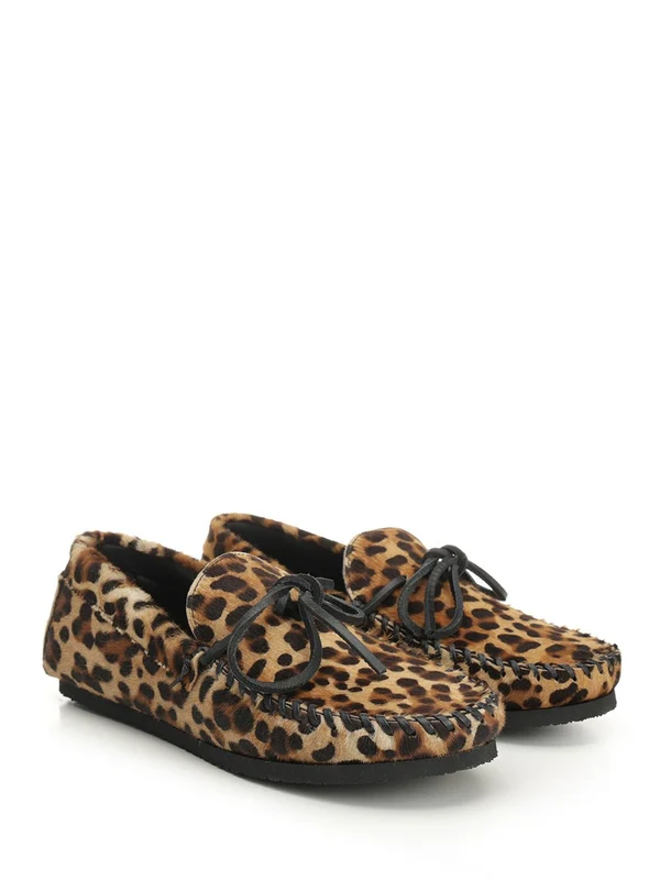 Fitzo Leopard Printed Leather Loafers - Image 2