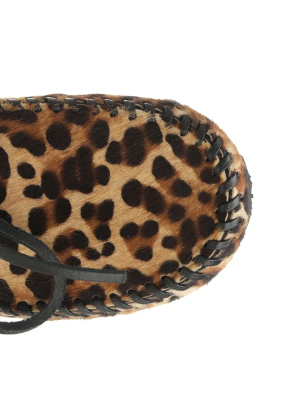 Fitzo Leopard Printed Leather Loafers - Image 4