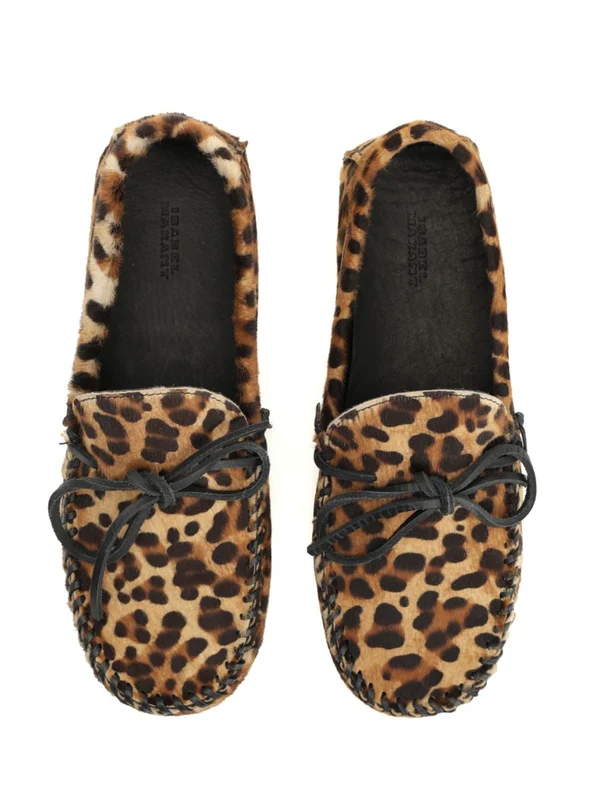 Fitzo Leopard Printed Leather Loafers - Image 5