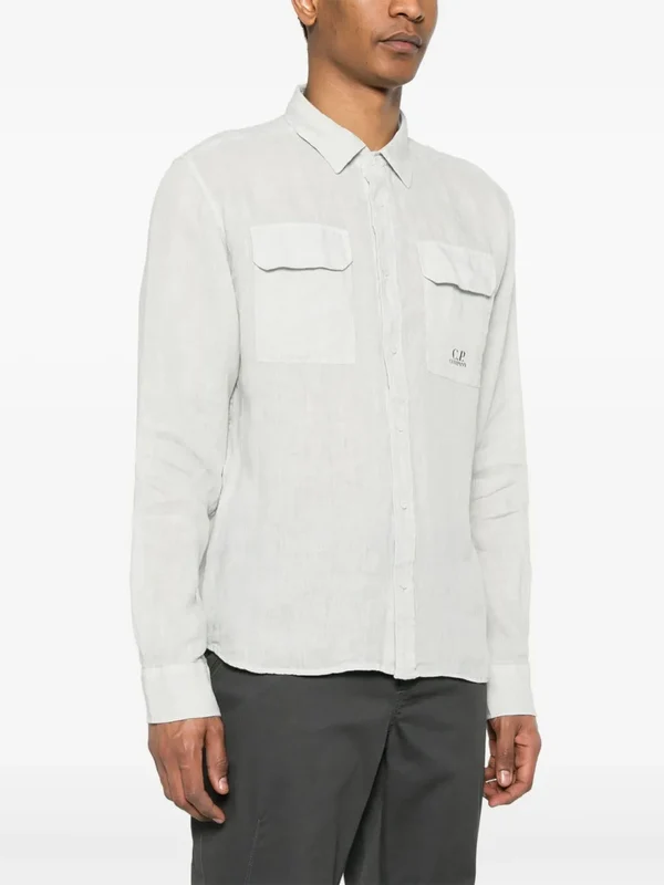 Logo Pocket Linen Shirt - Image 3