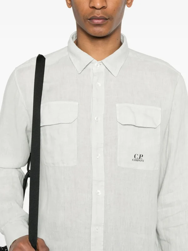 Logo Pocket Linen Shirt - Image 5